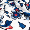 Red, White and Blue Floral Printed Rayon Jersey - Detail | Mood Fabrics