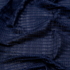 Navy Stretch Polyester Pleated Knit - Detail | Mood Fabrics