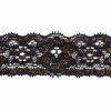 European Black and Metallic Gold Stretch Lace Trim with Double Scalloped Edges - 1.25 - Detail | Mood Fabrics