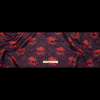 Red and Midnight Blue Skull Brocade - Full | Mood Fabrics