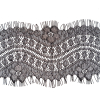 European Black and Metallic Silver Floral Scalloped Eyelash Lace Trim - 3.5 - Detail | Mood Fabrics