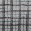 Italian Gray, Black and Teal Plaid Fuzzy Wool Knit | Mood Fabrics