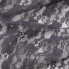 Charcoal Floral Stretch Lace - Detail | Mood Fabrics