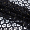 Metallic Gold and Black Geometric Stretch Corded Chantilly Lace - Folded | Mood Fabrics