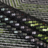 Gradient Green Zig Zag Baby Sequins over Black Tulle - Folded | Mood Fabrics