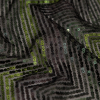 Gradient Green Zig Zag Baby Sequins over Black Tulle - Detail | Mood Fabrics