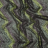 Gradient Green Zig Zag Baby Sequins over Black Tulle | Mood Fabrics
