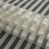 Cannoli Cream Organza with Woven Awning Stripes - Folded | Mood Fabrics