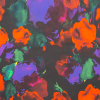 Milly Red, Purple and Black Abstract Painterly Floral Stretch Cotton Sateen | Mood Fabrics