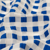 Milly Royal Blue and Gray Morn Checkerboard Burnout - Detail | Mood Fabrics