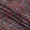 Milly Charcoal, Pink and Orange Plaid Tweed - Folded | Mood Fabrics