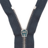 Mood Exclusive Italian Navy and Silver T5 Closed End Metal Zipper - 9 - Detail | Mood Fabrics