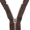Mood Exclusive Italian Brown and Silver T5 Closed End Metal Zipper - 9 - Detail | Mood Fabrics