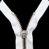 Mood Exclusive Italian White and Silver T8 Closed End Metal Zipper - 9 - Detail | Mood Fabrics