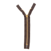 Mood Exclusive Italian Brown and Gold T8 Closed End Metal Zipper - 9 - Full | Mood Fabrics