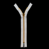 Mood Exclusive Italian Off-White and Gold T8 Closed End Metal Zipper - 9 - Full | Mood Fabrics