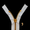 Mood Exclusive Italian Off-White and Gold T8 Closed End Metal Zipper - 9 | Mood Fabrics