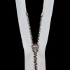Mood Exclusive Italian Off-White and Gunmetal T3 Closed End Metal Zipper - 9 - Detail | Mood Fabrics