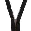 Mood Exclusive Italian Black and Gunmetal T5 Open End Metal Zipper - 27.5 - Detail | Mood Fabrics