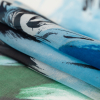 Blue and Green Abstract Silk Chiffon - Folded | Mood Fabrics