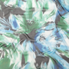 Blue and Green Abstract Silk Chiffon | Mood Fabrics
