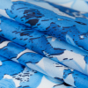Azure Blue All-Over Floral Silk Crepe de Chine - Folded | Mood Fabrics