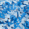 Azure Blue All-Over Floral Silk Crepe de Chine - Detail | Mood Fabrics