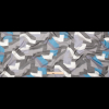Gray and Peacock Blue Geometric Abstract Silk Chiffon - Full | Mood Fabrics