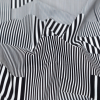 Italian Black and White Patchwork Stripes Printed Cotton Poplin - Detail | Mood Fabrics