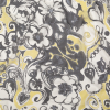 Split Pea, Gray Morn and Black Floral Silk Chiffon | Mood Fabrics