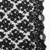 Black Narrow Beaded Floral Corded Lace with Scalloped Eyelash Edges | Mood Fabrics
