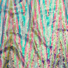 Aqua, Lemon, Metallic Pink and Multicolor Flamestitch Paillette Sequined Tulle | Mood Fabrics