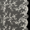 White Floral Embroidered Lace with Scalloped Edges | Mood Fabrics