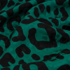 Milly Italian Green Sea Leopard Printed Silk Cheetah Jacquard - Detail | Mood Fabrics