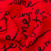 Milly Italian Red and Black Calligraphy Silk Georgette - Detail | Mood Fabrics