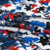 Milly Italian Red, White and Blueberry Floral Silk Crepe de Chine - Folded | Mood Fabrics