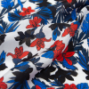 Milly Italian Red, White and Blueberry Floral Silk Crepe de Chine - Detail | Mood Fabrics