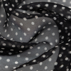 Milly Black and White Polka Dotted Silk Chiffon - Detail | Mood Fabrics