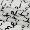 Milly Italian White and Black Calligraphy Silk Georgette - Folded | Mood Fabrics