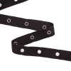 Dritz Black Twill Tape with Silver Snaps - 17.5 (44.5cm) - Detail | Mood Fabrics