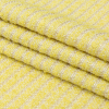 Limeade, White and Metallic Gold Striped Boucled Tweed - Folded | Mood Fabrics