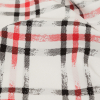 White, Black and Red Faded Plaid Blended Cotton Twill - Detail | Mood Fabrics