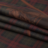 Ralph Lauren Red and Green Plaid, Horses and Bridles Silk Twill - Folded | Mood Fabrics