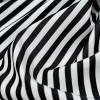 Milly Italian Charcoal and White Bengal Striped Cotton Poplin - Detail | Mood Fabrics