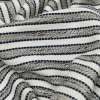 Coconut Milk and Peacoat Striped Cotton Tweed - Detail | Mood Fabrics