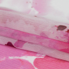 Pink Abstract Watercolor Crinkled Silk Chiffon - Folded | Mood Fabrics