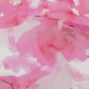 Pink Abstract Watercolor Crinkled Silk Chiffon - Detail | Mood Fabrics