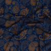 Estate Blue and Gold Paisley Caye UV Protective Compression Swimwear Tricot with Aloe Vera Microcapsules | Mood Fabrics