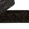 Italian Black and Gold Glitter Velvet Ribbon - 1 - Detail | Mood Fabrics