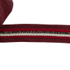 Italian Port Royale Twill Tape with Central Red Grosgrain Ribbon and Metallic Metal Ball Chains - Detail | Mood Fabrics